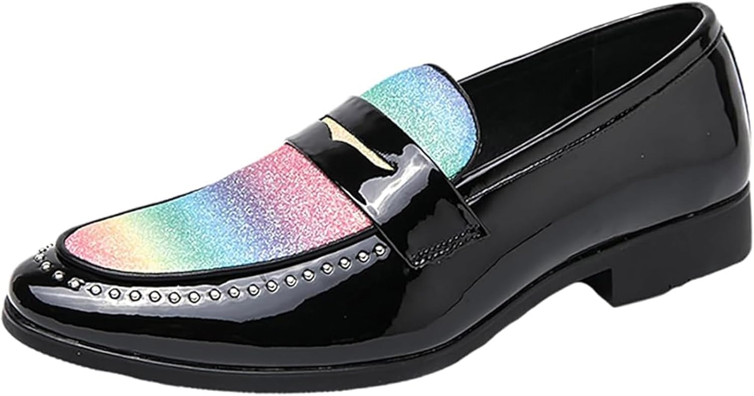 

Мужские пенни-лоферы с блестками, повседневная обувь, универсальная обувь для вечеринок и вождения Xinduoyu, Colorful