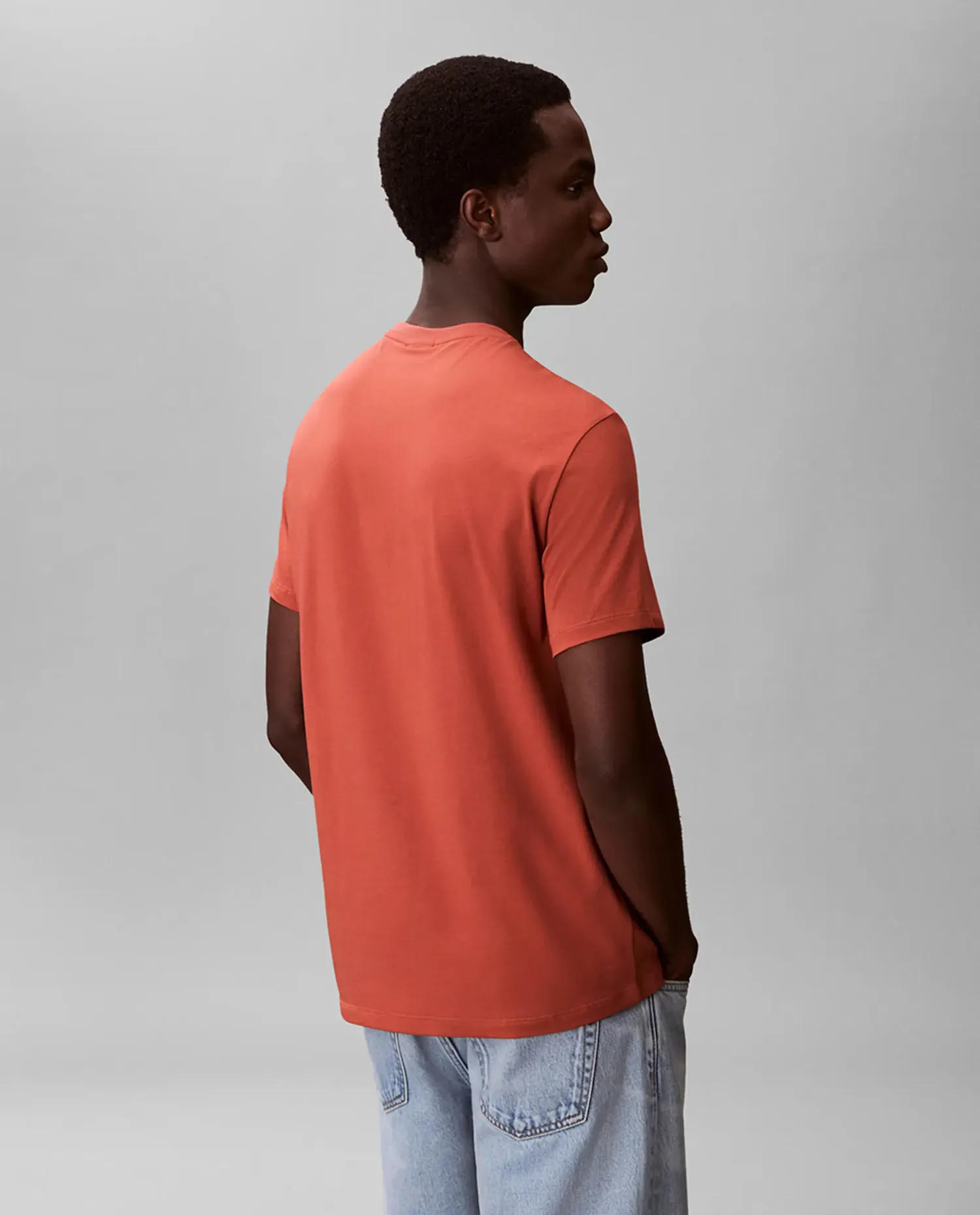 Мужская обтягивающая футболка с логотипом Calvin Klein, розовый — фото 2