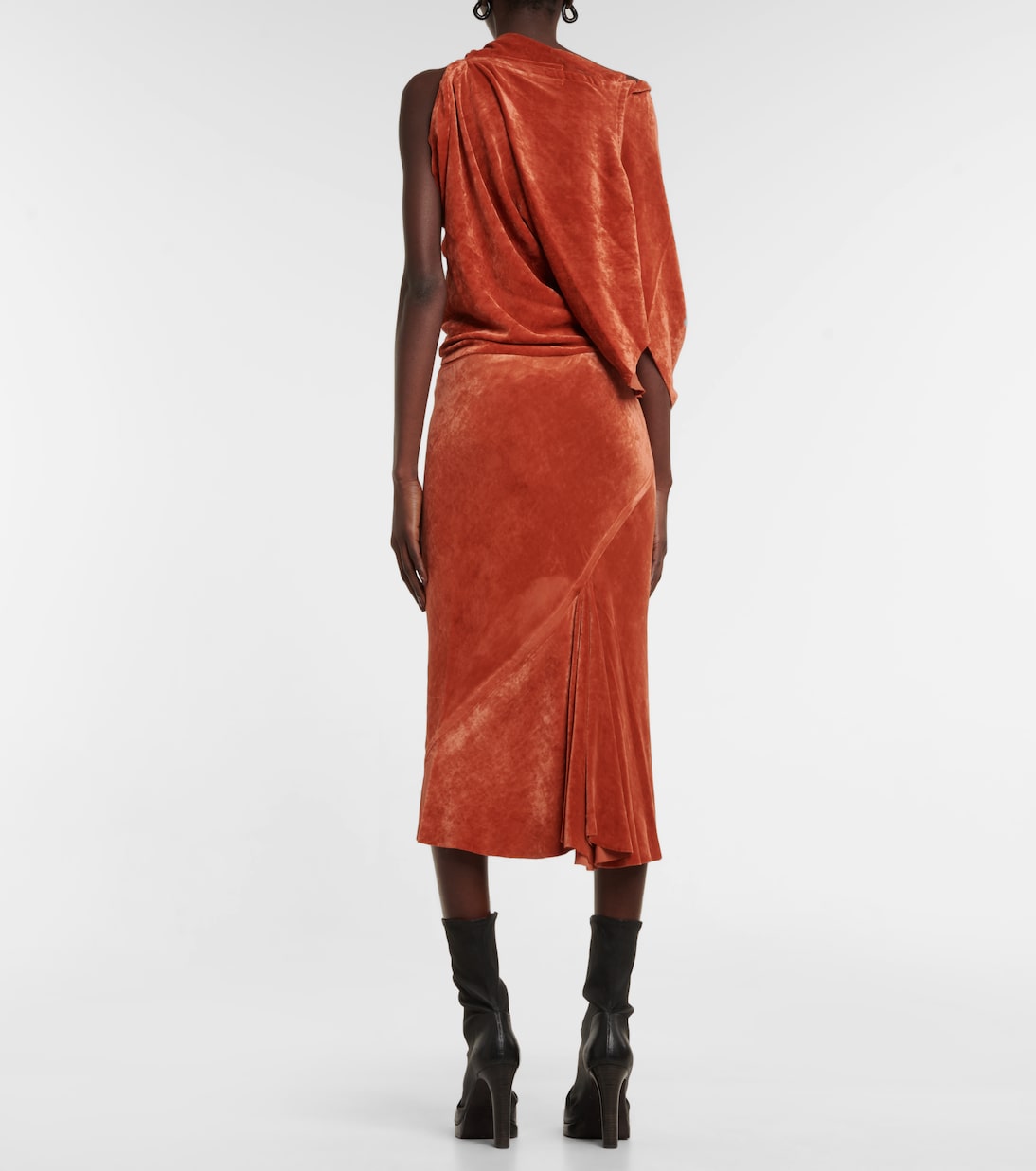 Бархатный топ Rick Owens, оранжевый — фото 3