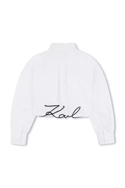 Рубашка хлопковая детская Karl Lagerfeld, белый — фото 3