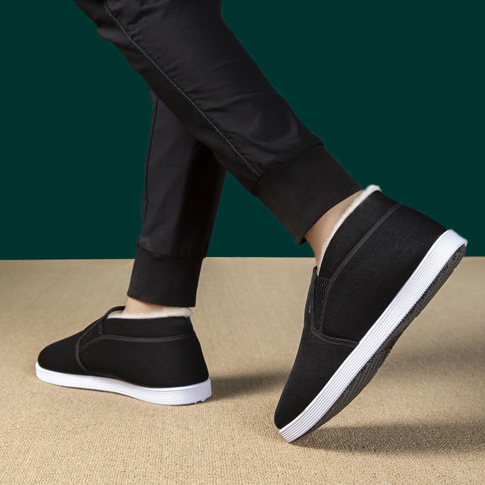 Мужские модные лоферы, зимние снежные ботинки, отличные и ходьбы, дизайн для зимних активностей на улице Hchctry, черный — фото 4