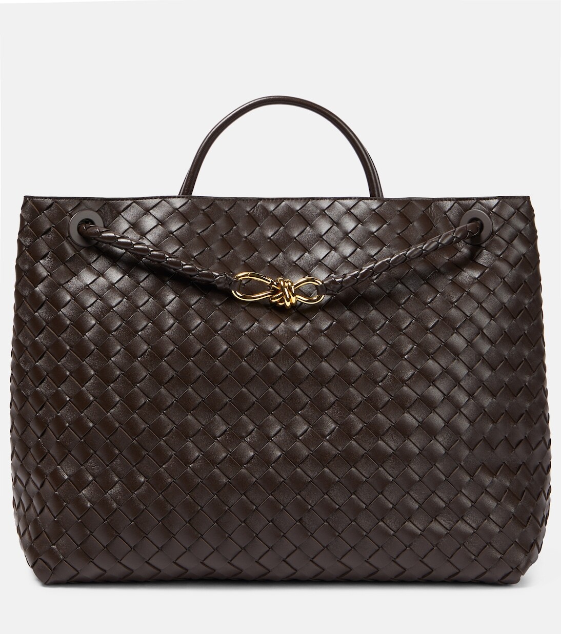 

Большая кожаная сумка-тоут andiamo Bottega Veneta, коричневый