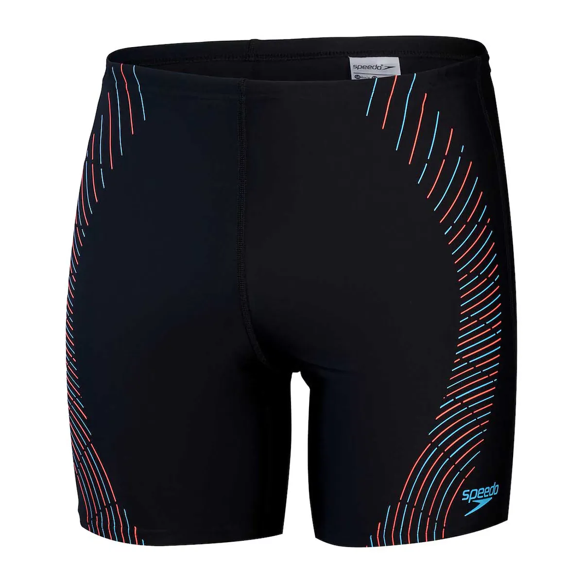 

Мужские облегающие плавки Speedo средней длины с логотипом на обеих штанинах, чёрный