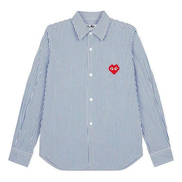

Рубашка striped shirt red emblem 'blue' Comme Des Garcons Play, синий