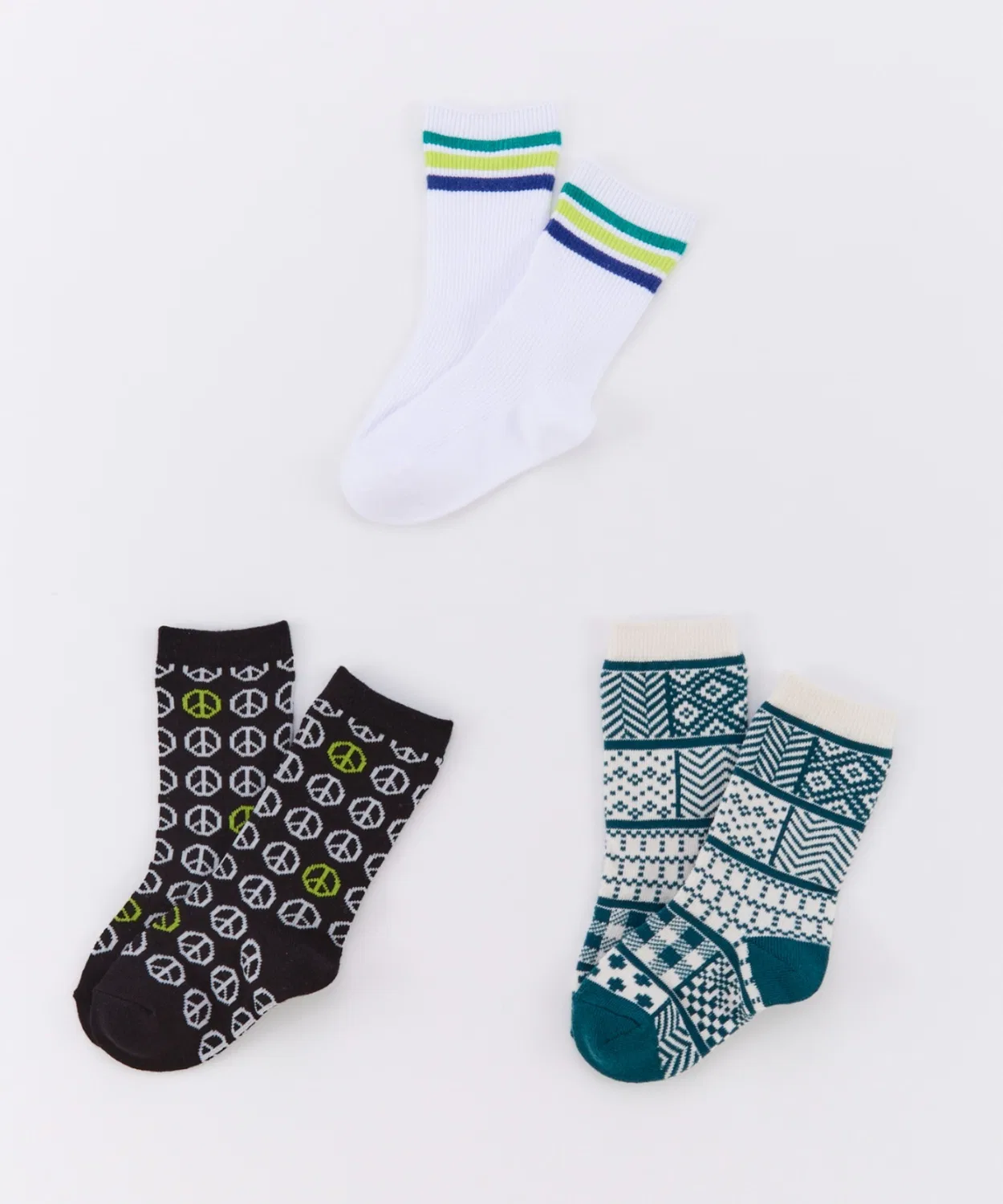 Носки Casual 3PSET OCEAN&GROUND, набор из 3 пар, зеленый
