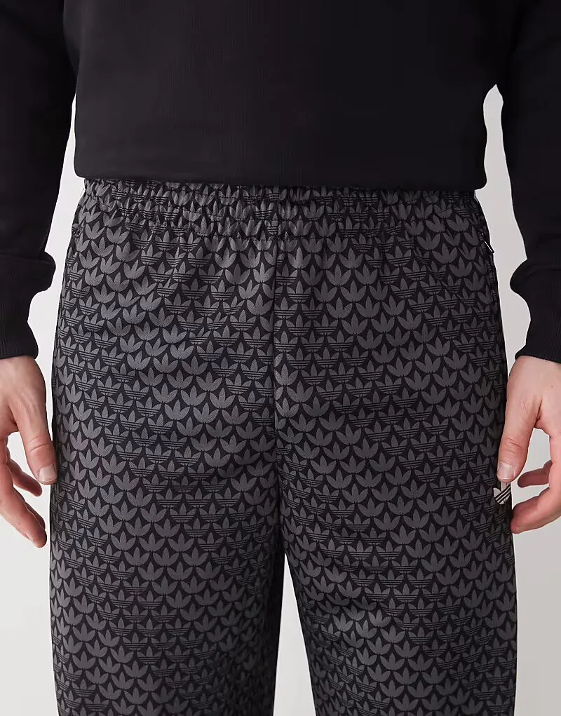 Спортивные брюки Adidas Originals Firebird свободного кроя с монограммой, черные — фото 4