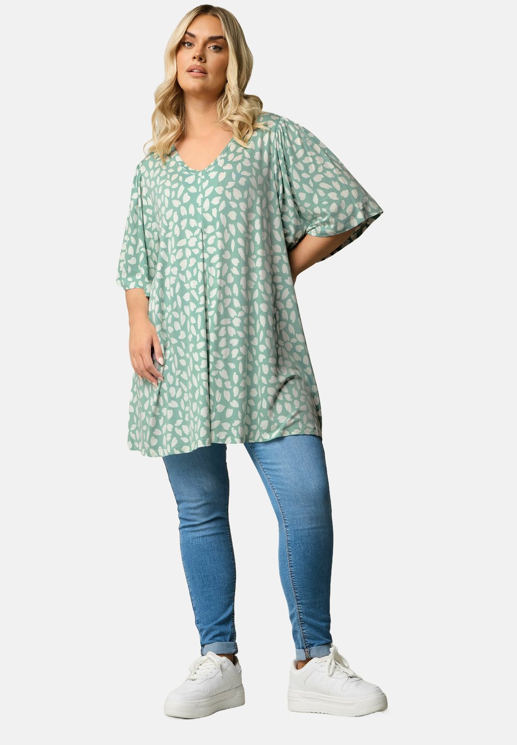 

Футболка с принтом HEART PRINT PLEATED Yours Clothing, мятный