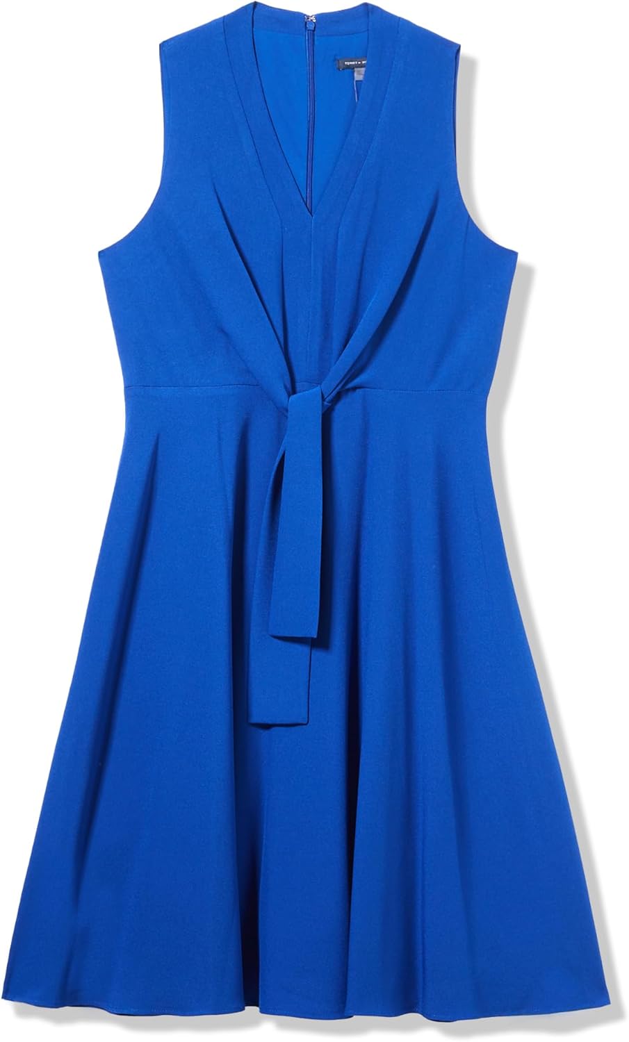 

Женское платье миди Tommy Hilfiger без рукавов с V-образным вырезом и завязкой спереди, Majorelle Blue