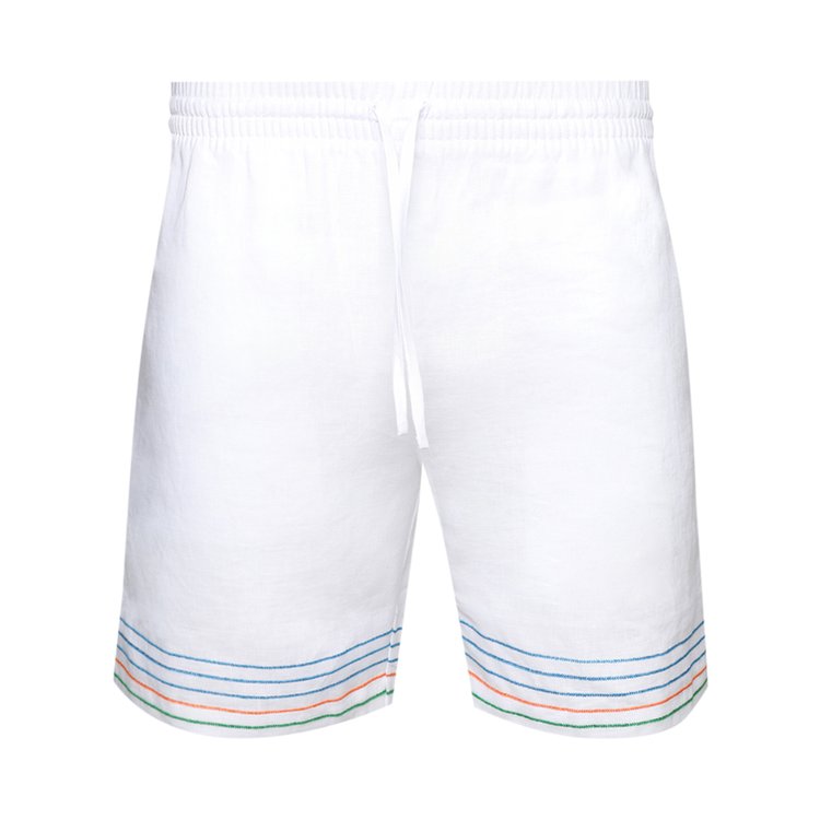 

Шорты Casablanca Embroidered Linen Shorts, белый