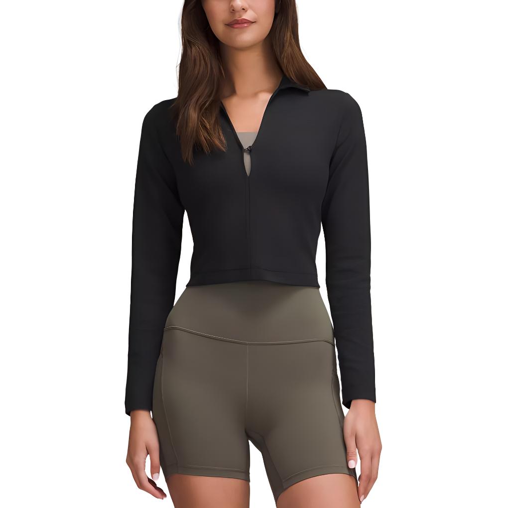 

Футболка поло с длинным рукавом из стрейч-хлопка Женская Lululemon, Эспрессо/Эспрессо