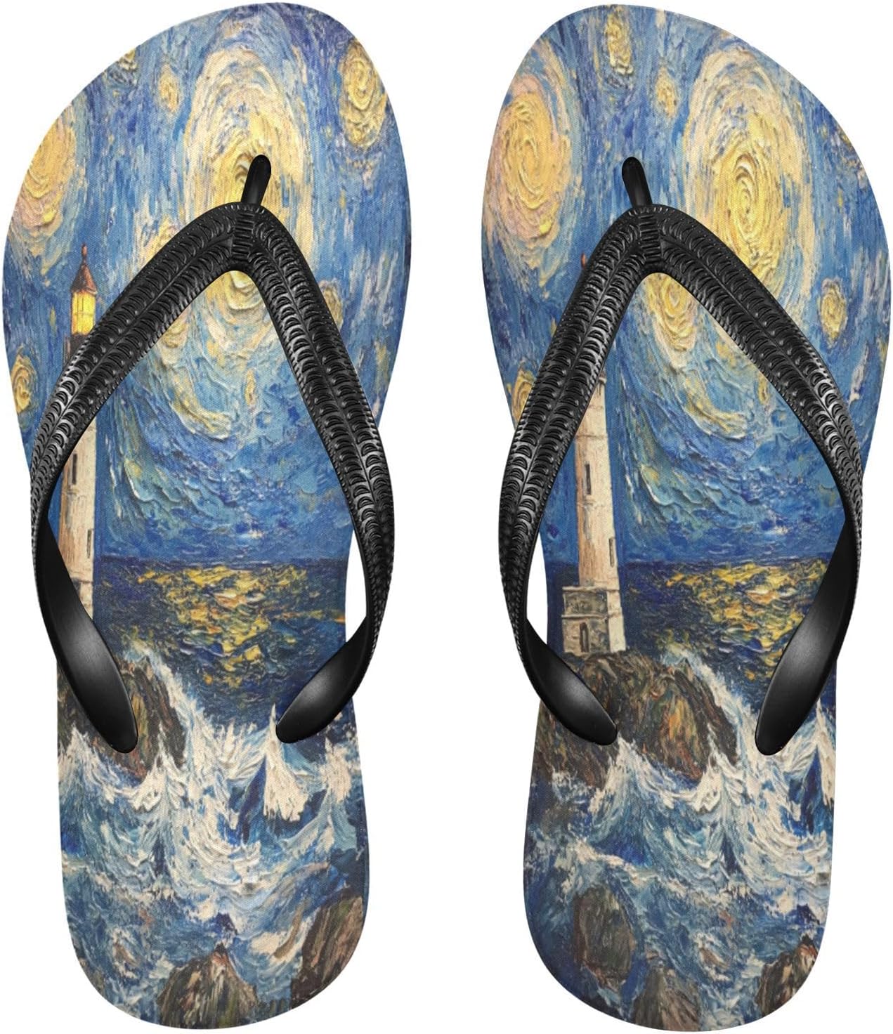 

Мужские и женские пляжные шлепанцы с морским маяком, синие, резиновые, нескользящие, летние, для душа и прогулок Sinestour