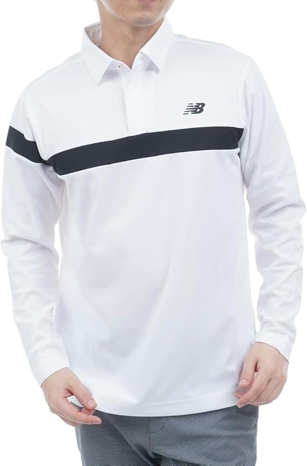 

Мужская поло-рубашка с длинным рукавом New Balance 012-5169001 (эластичная, с логотипом в одной точке), белый