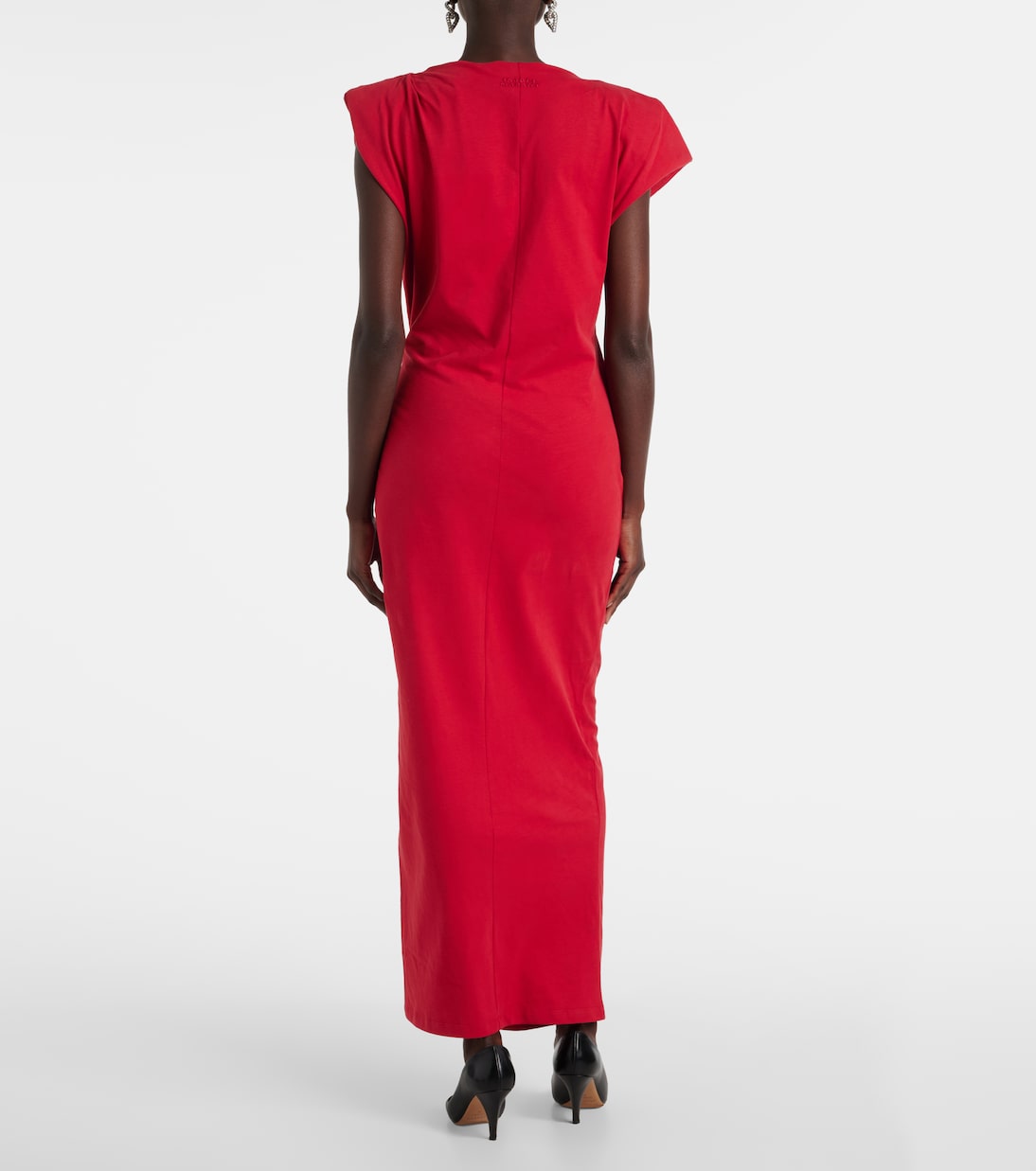 Платье макси Nadela из хлопкового джерси Isabel Marant, красный — фото 3