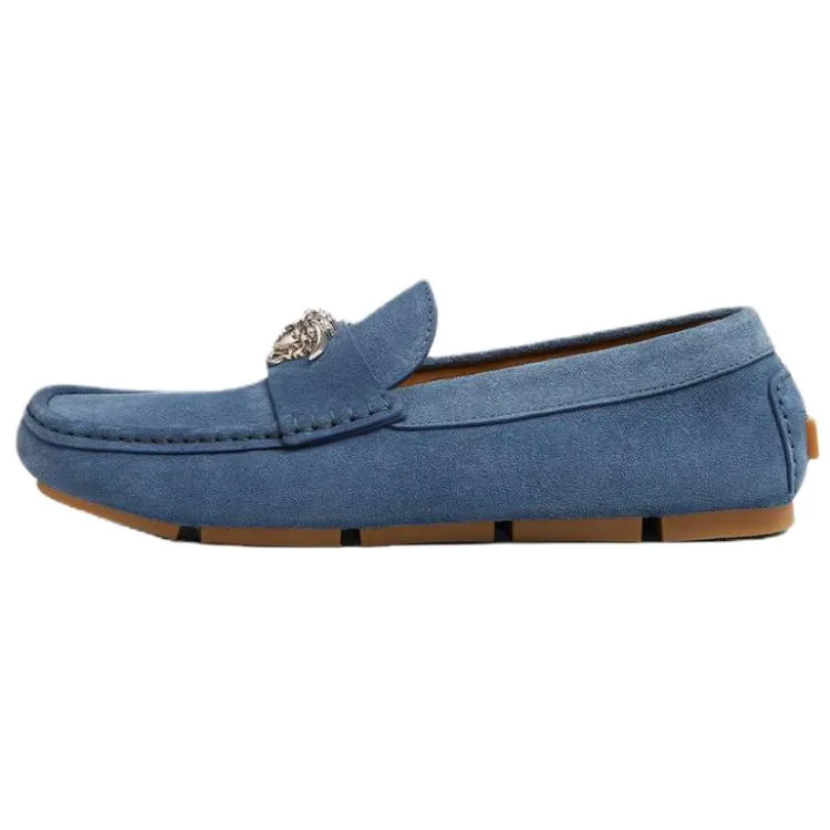 VERSACE La Medusa Loafers из телячьей кожи мужские синие