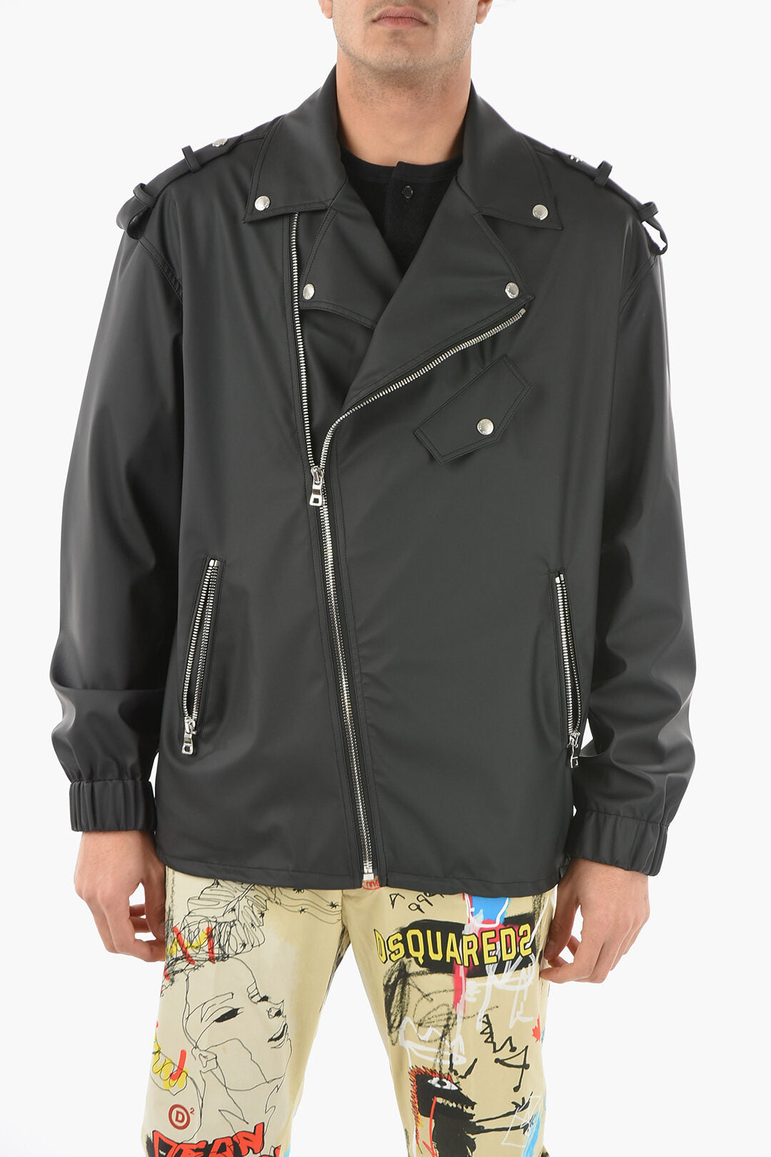 

Куртка Balmain Faux Leather Biker, черный
