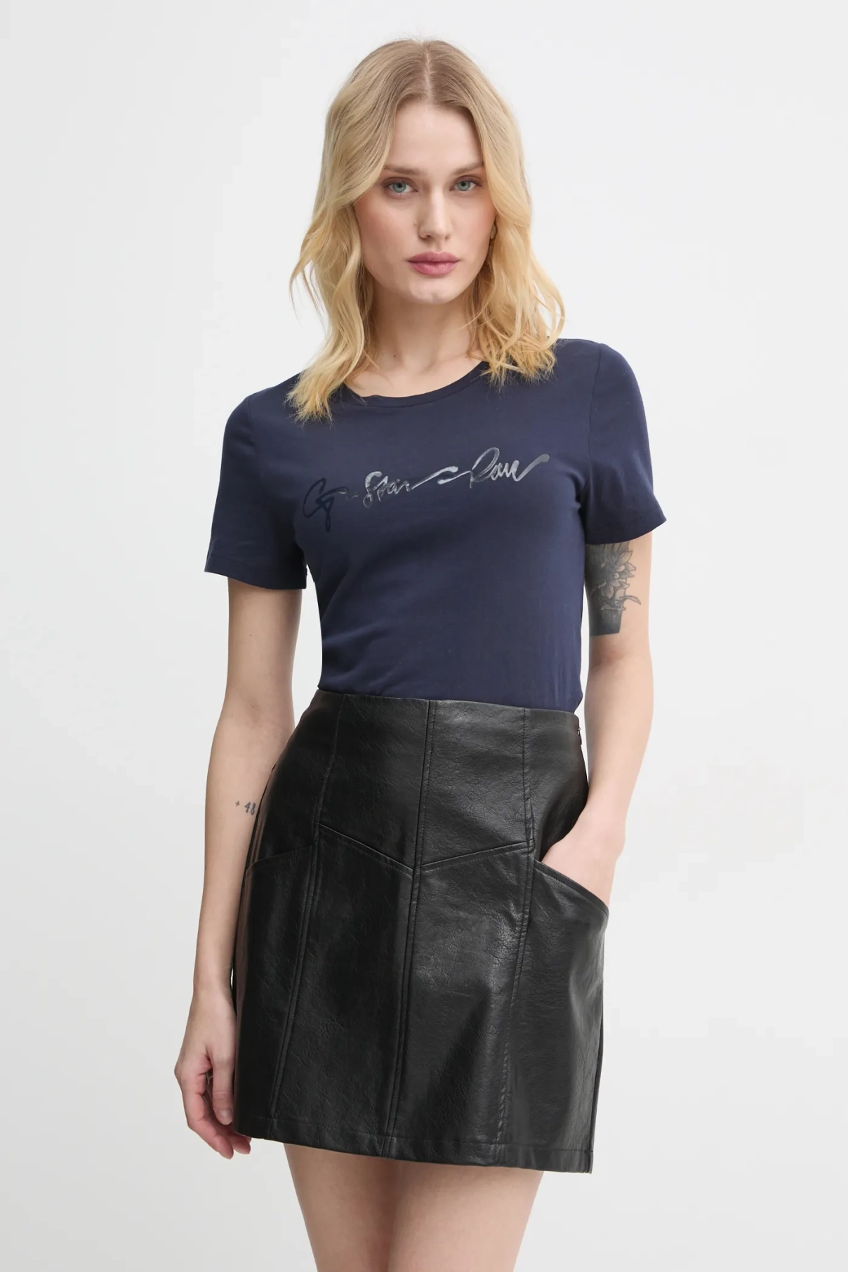 

Хлопковая футболка G-Star Raw, темно-синий