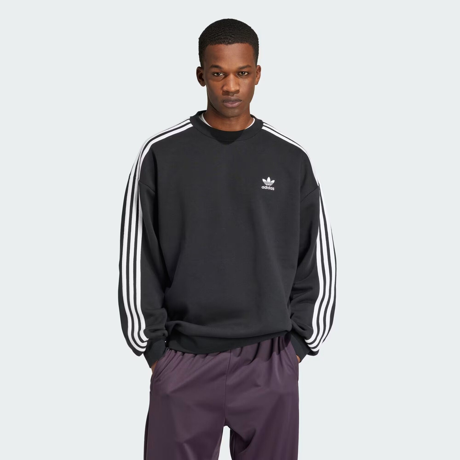 

Толстовка оверсайз с круглым вырезом Adicolor Adidas, цвет Black