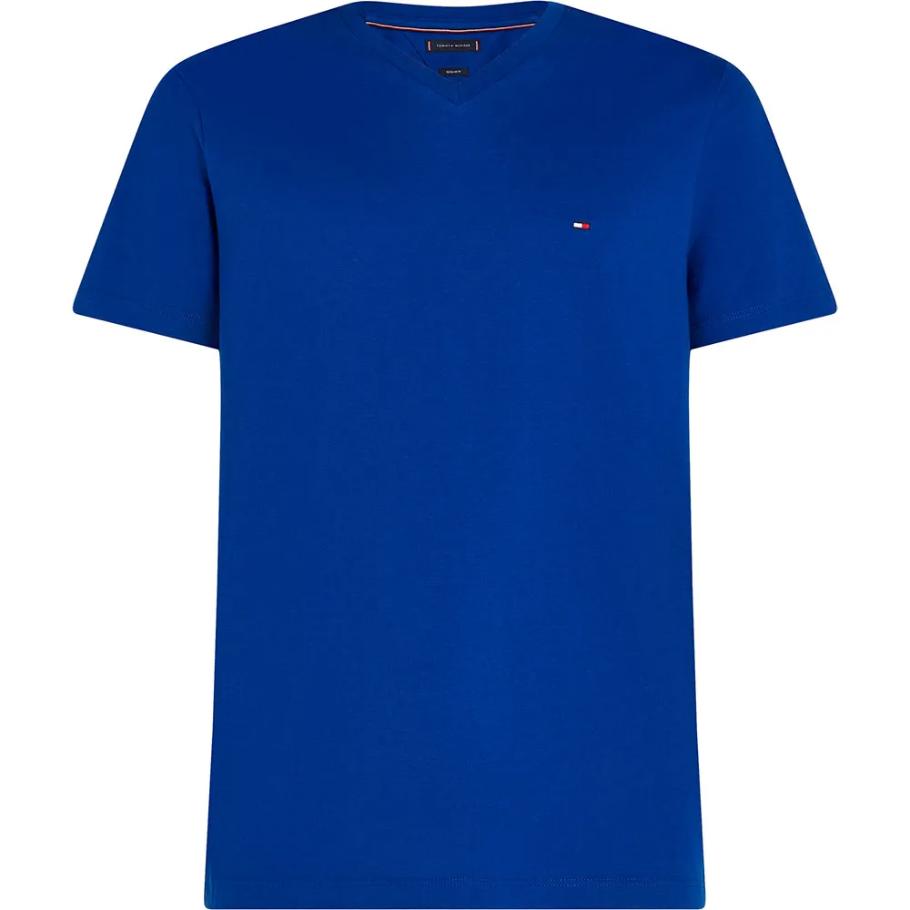 Футболка Tommy Hilfiger Essential с коротким рукавом и V-образным вырезом, синий — фото 3