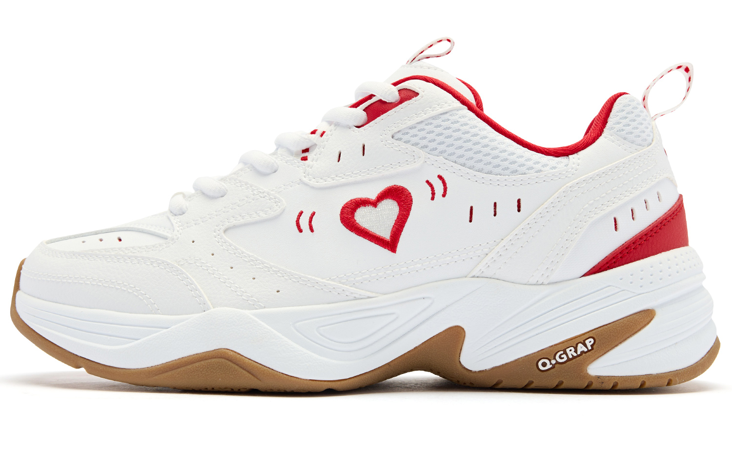 

QIAODAN Кроссовки для бадминтона Flying Feather Jordan, низкие, белые, Koi Red