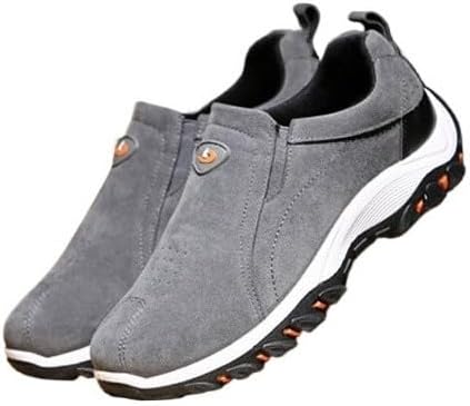 

Мужские повседневные слипоны с поддержкой свода стопы, лоферы для мужчин, удобные нескользящие корабельные туфли Hhhchpm, серый