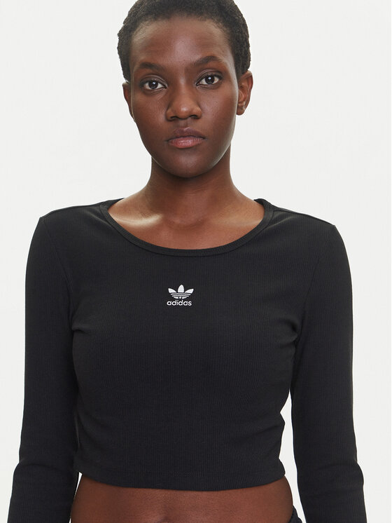 Облегающая блузка Essentials Ribbed IW5725 Adidas, черный — фото 4