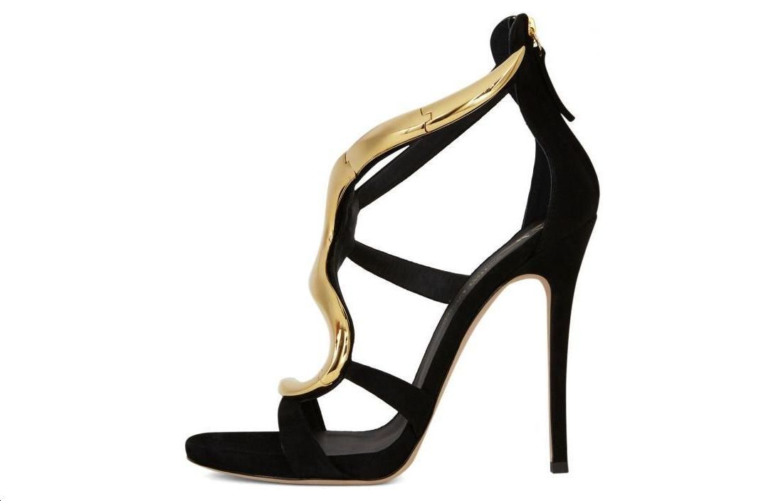 Женские сандалии Venere 120 мм на шпильке Giuseppe Zanotti, черные
