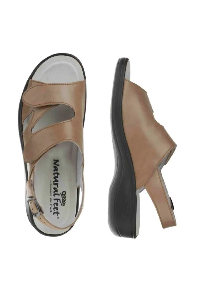 Сандалии Natural Feet "Cornelia" с удобной эластичной резинкой Sola, коричневый — фото 4