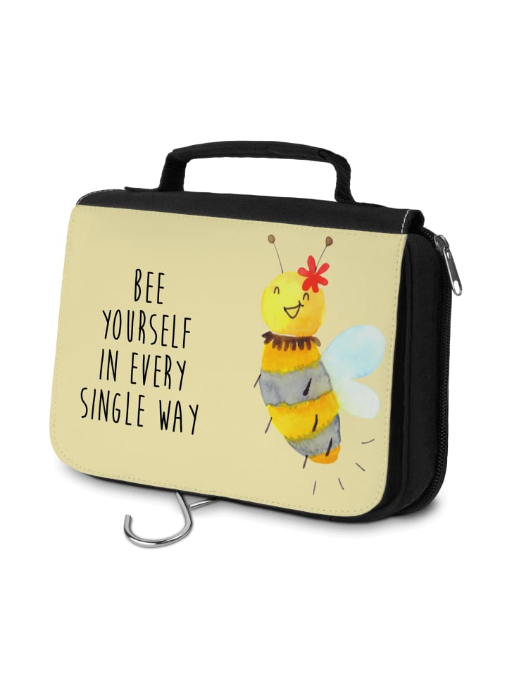 

Mr. & Mrs. Panda Косметичка с изображением пчелы и цветка и надписью пастельно-желтого цвета