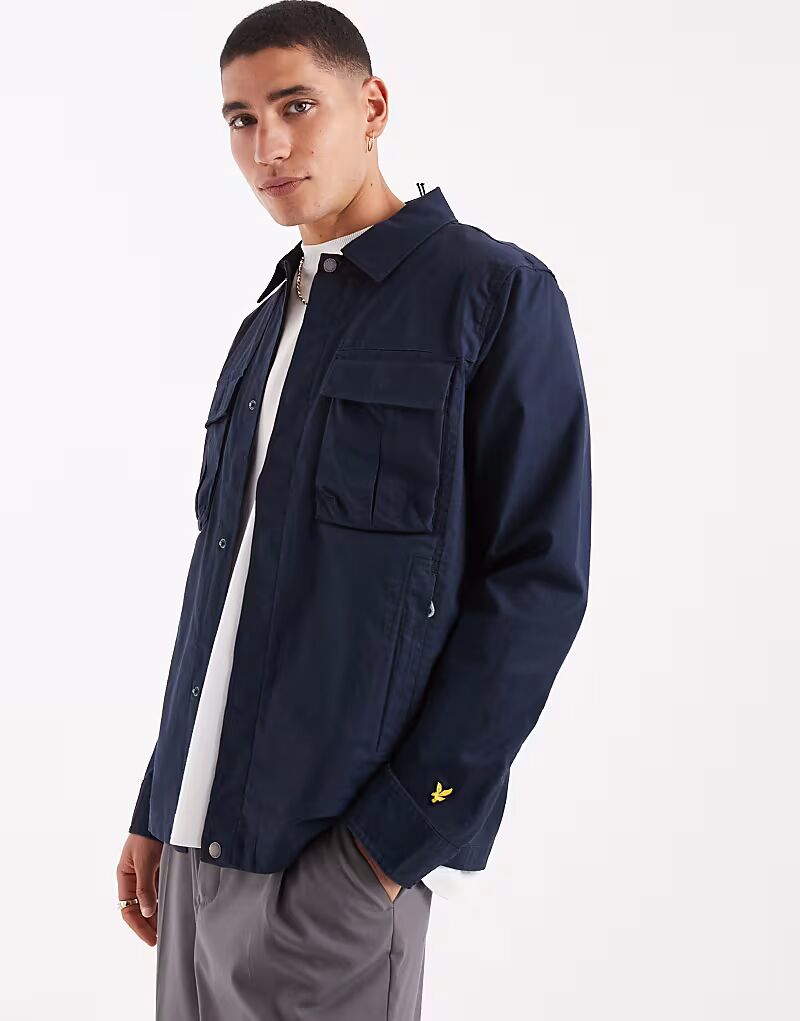 

Рубашка Lyle & Scott Ls из тканого материала рипстоп в цвете z271 темно-синего цвета