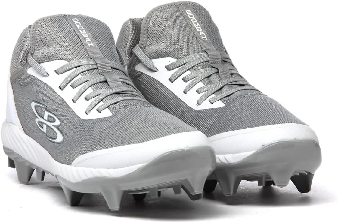 Мужские бутсы Boombah Raptor с формованными шипами - несколько вариантов цвета - разные размеры, серый/белый — фото 2