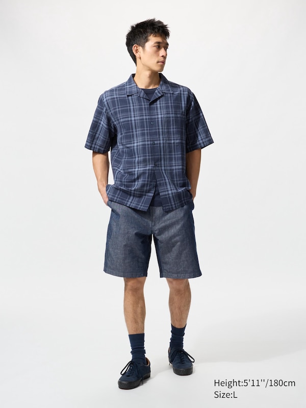 

Шорты из льняной смеси Uniqlo, синий