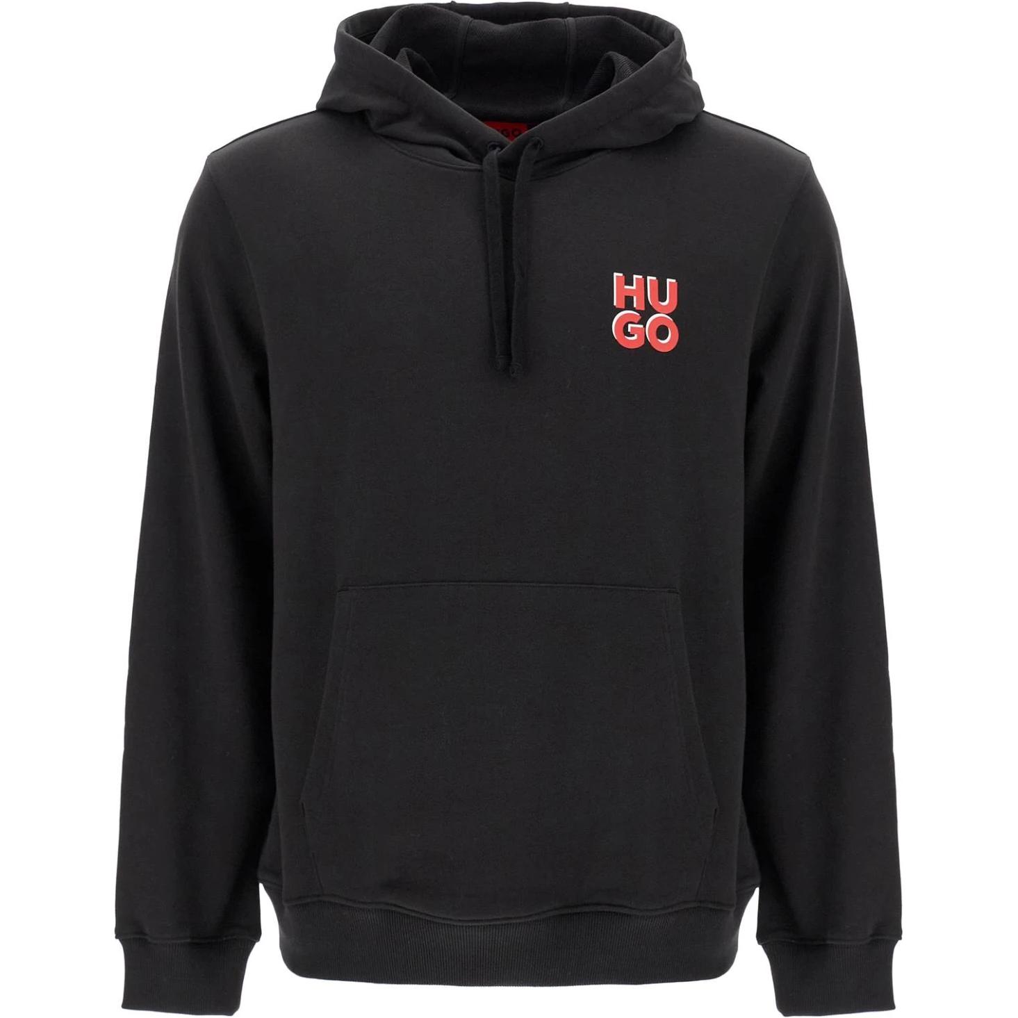

Худи с принтом логотипа на шнурке HUGO BOSS, черный