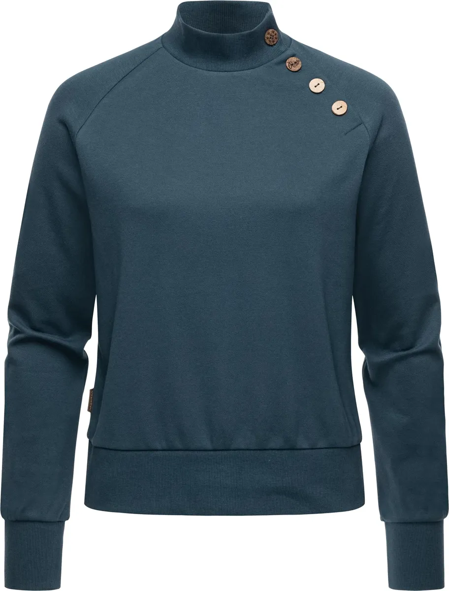 

Толстовка Ragwear "Majjorka Solid", женская рубашка с длинными рукавами, ребристыми манжетами и декоративными пуговицами, цвет Petrol