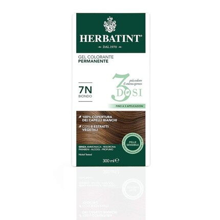Herbatint Стойкий гель-краситель для волос 7N Blonde 300 мл — фото 2