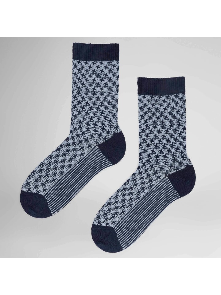 

Носки с узором гусиная лапка королевского синего цвета Hudson