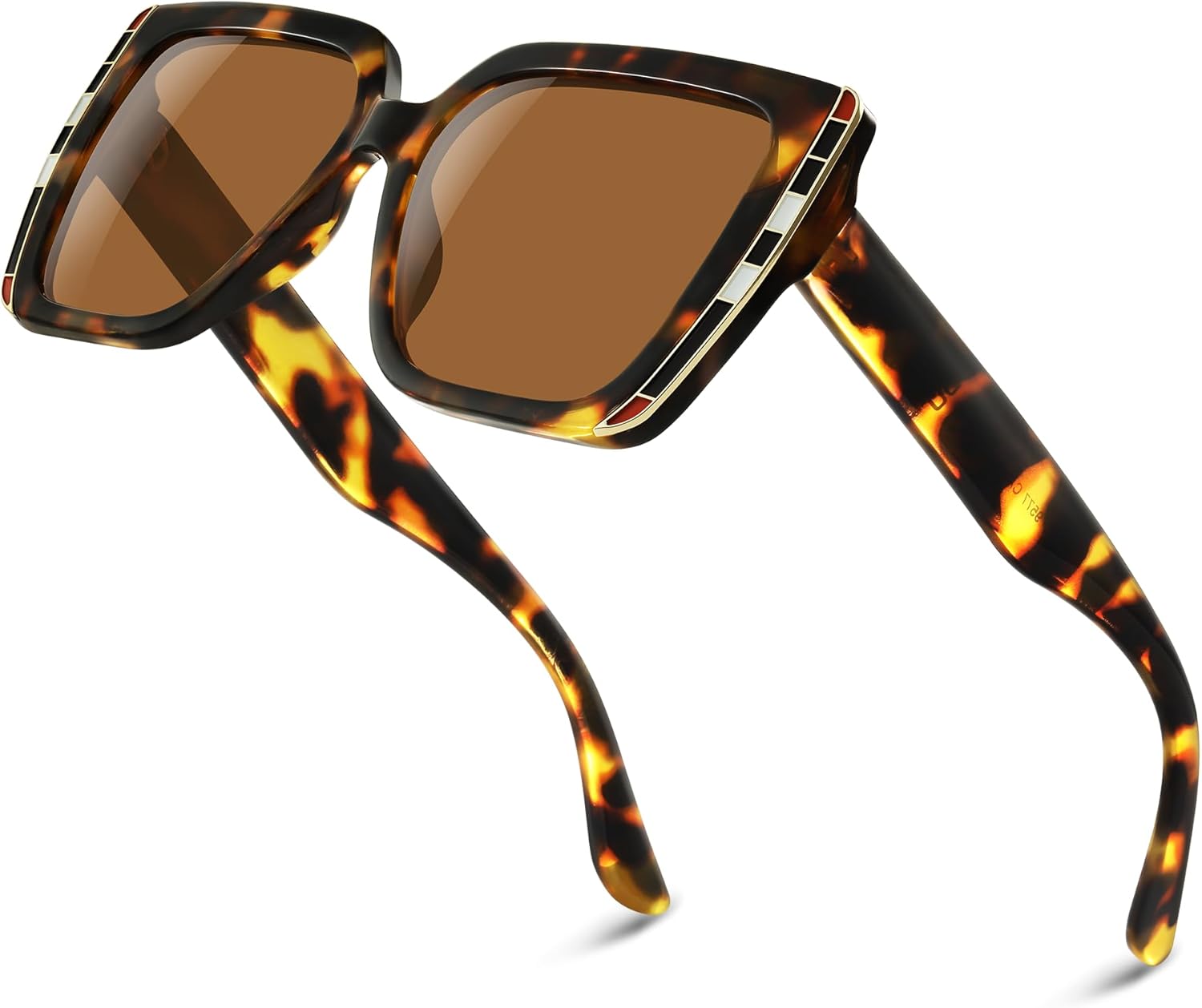 

Крупные квадратные солнцезащитные очки для женщин. Модные дизайнерские женские солнцезащитные очки с защитой от УФ-излучения. Большая оправа Foliful, A02-tortoise/Brown Lens