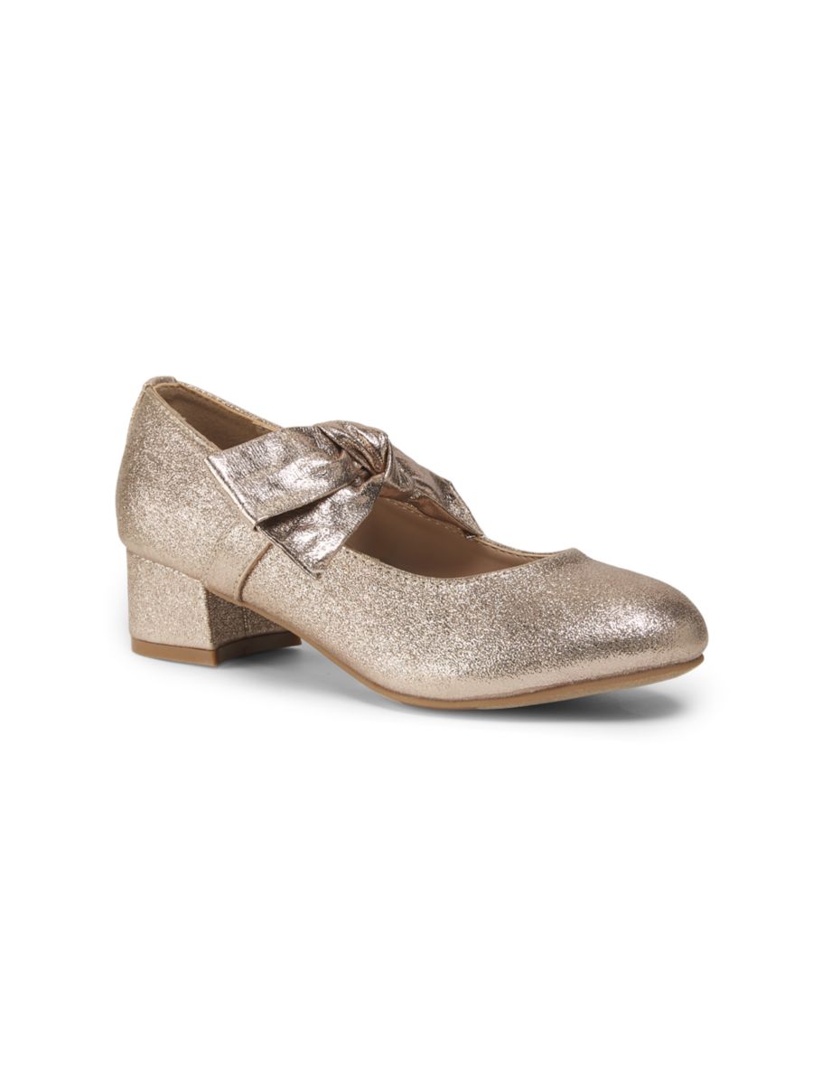 

Туфли-лодочки на металлическом блочном каблуке для девочек Sam Edelman, золотой