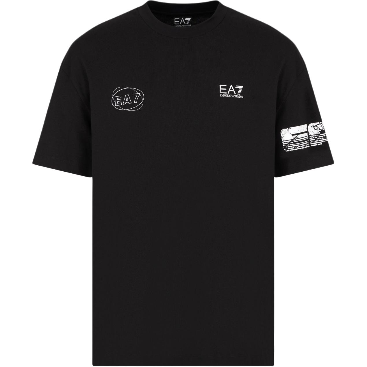 

Футболка из хлопка с принтом EMPORIO ARMANI, черный