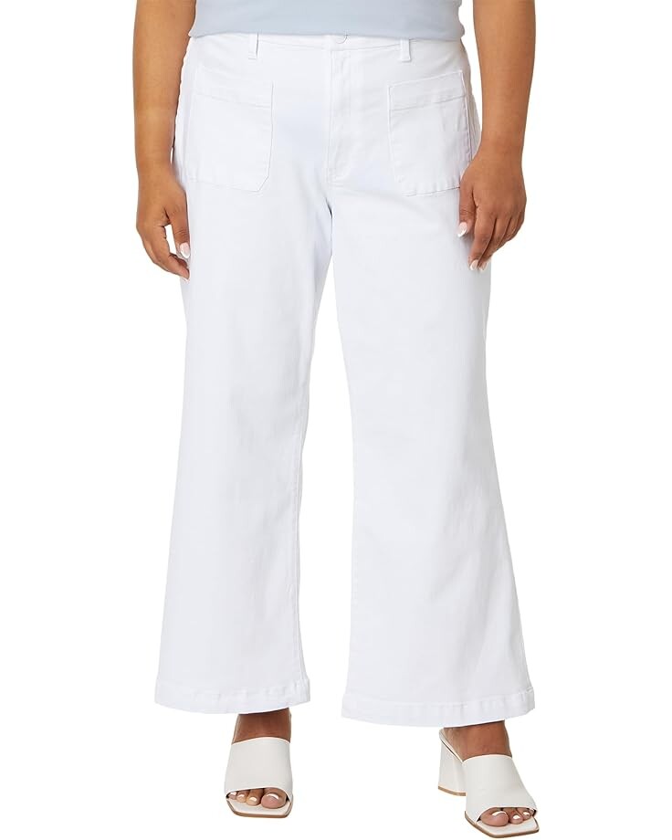 

Джинсы KUT from the Kloth Plus Size Meg High-Rise Wide Leg with Patch Pockets Reg Hem in Optic White, цвет Optic White