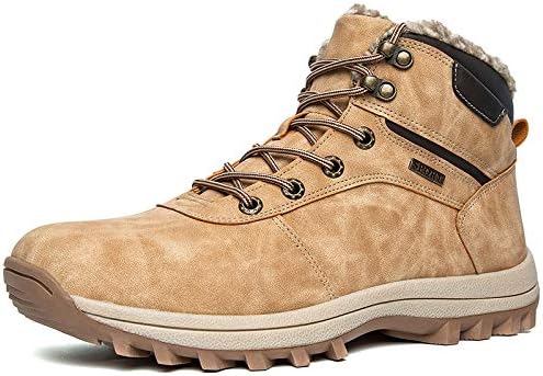 

Мужские водонепроницаемые походные ботинки Hhhchpm, средние трекинговые, легкие снежные ботинки, зимние с теплой подкладкой, противоскользящие, средние по высоте, для походов, работы, вождения и активного отдыха, хаки