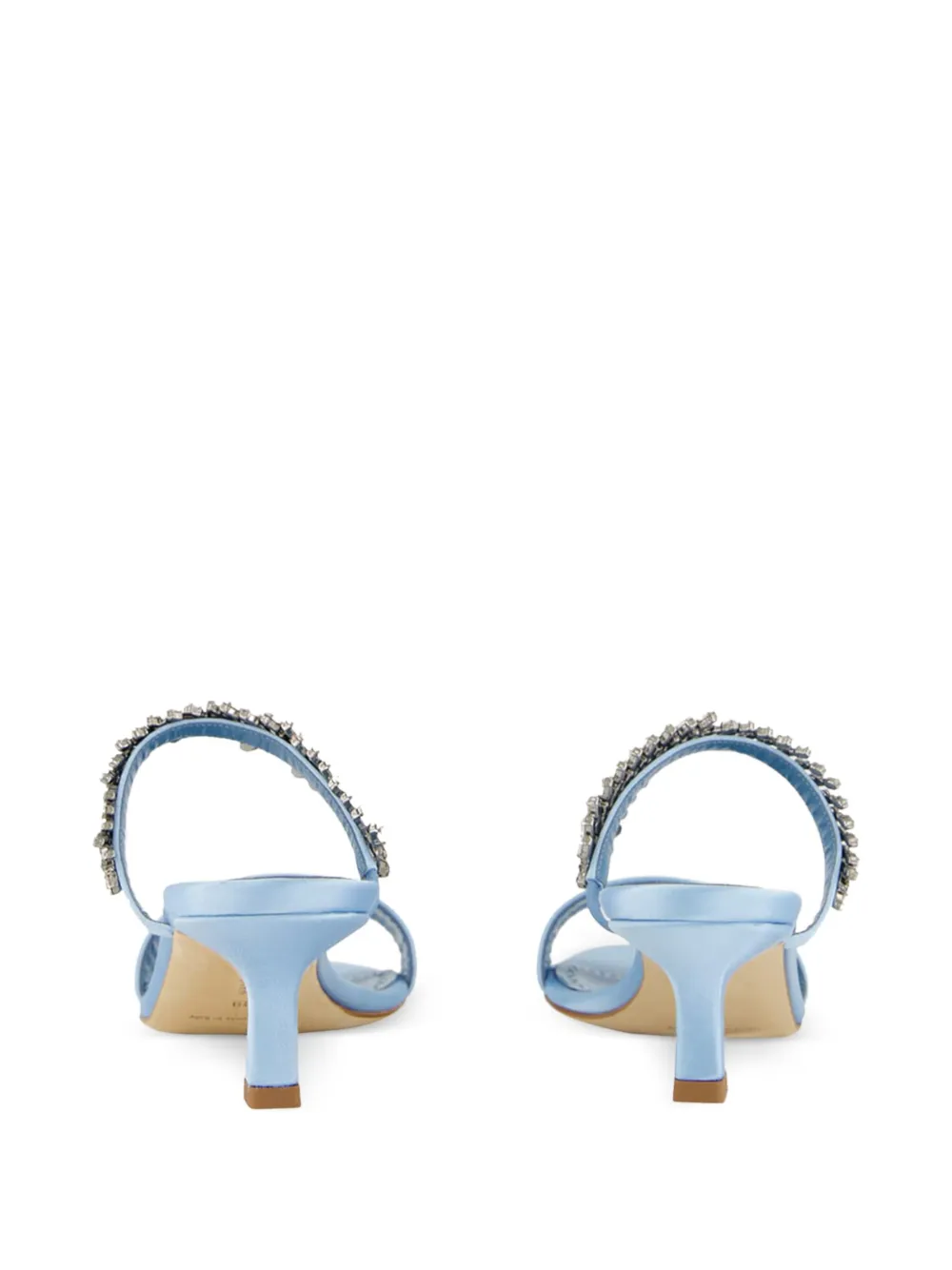 Атласные босоножки Kifasan 50 с кристаллами Manolo Blahnik, синий — фото 3