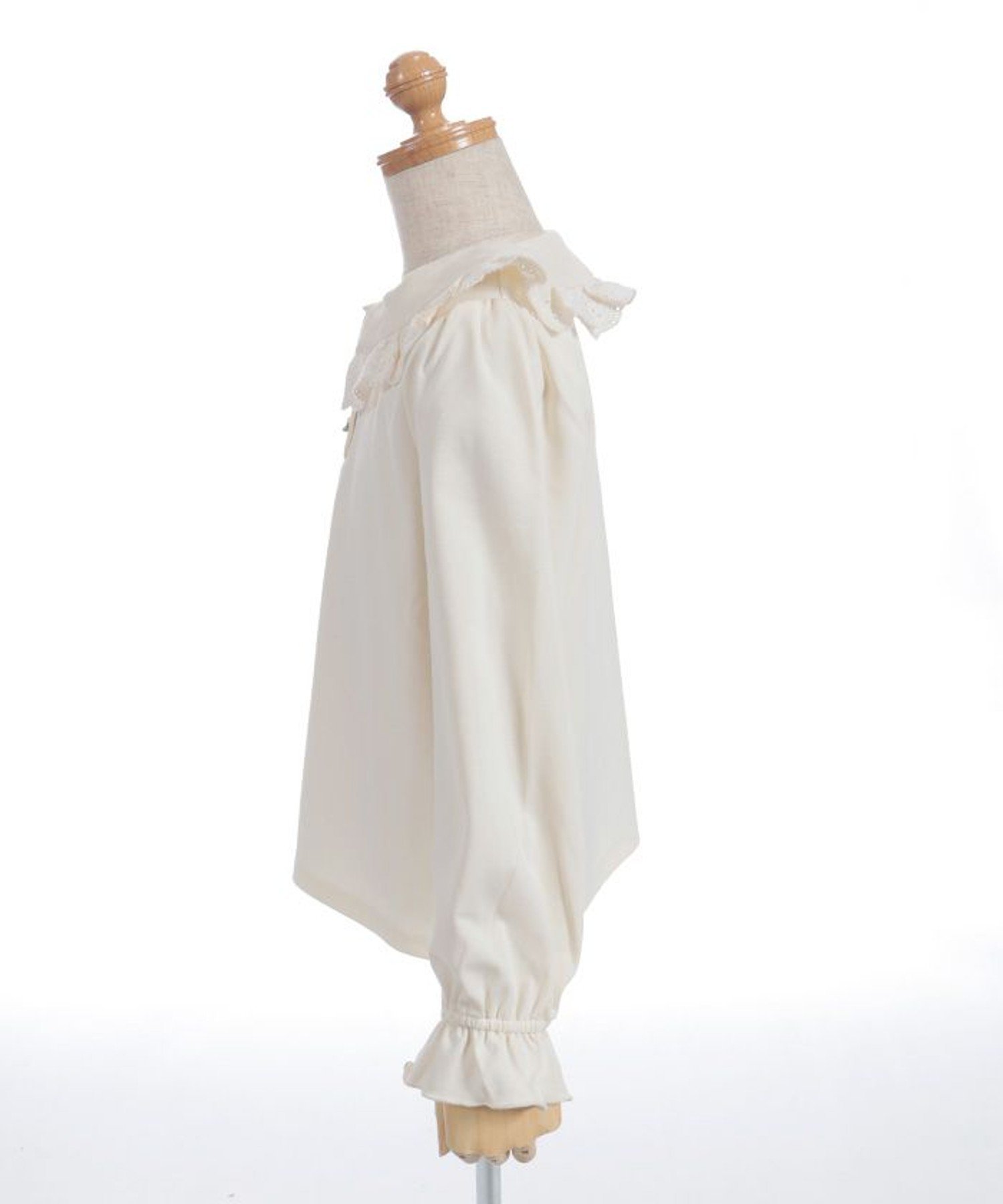 Пуловер с большим воротником, украшенный розами Axes femme kids, Off-white — фото 3