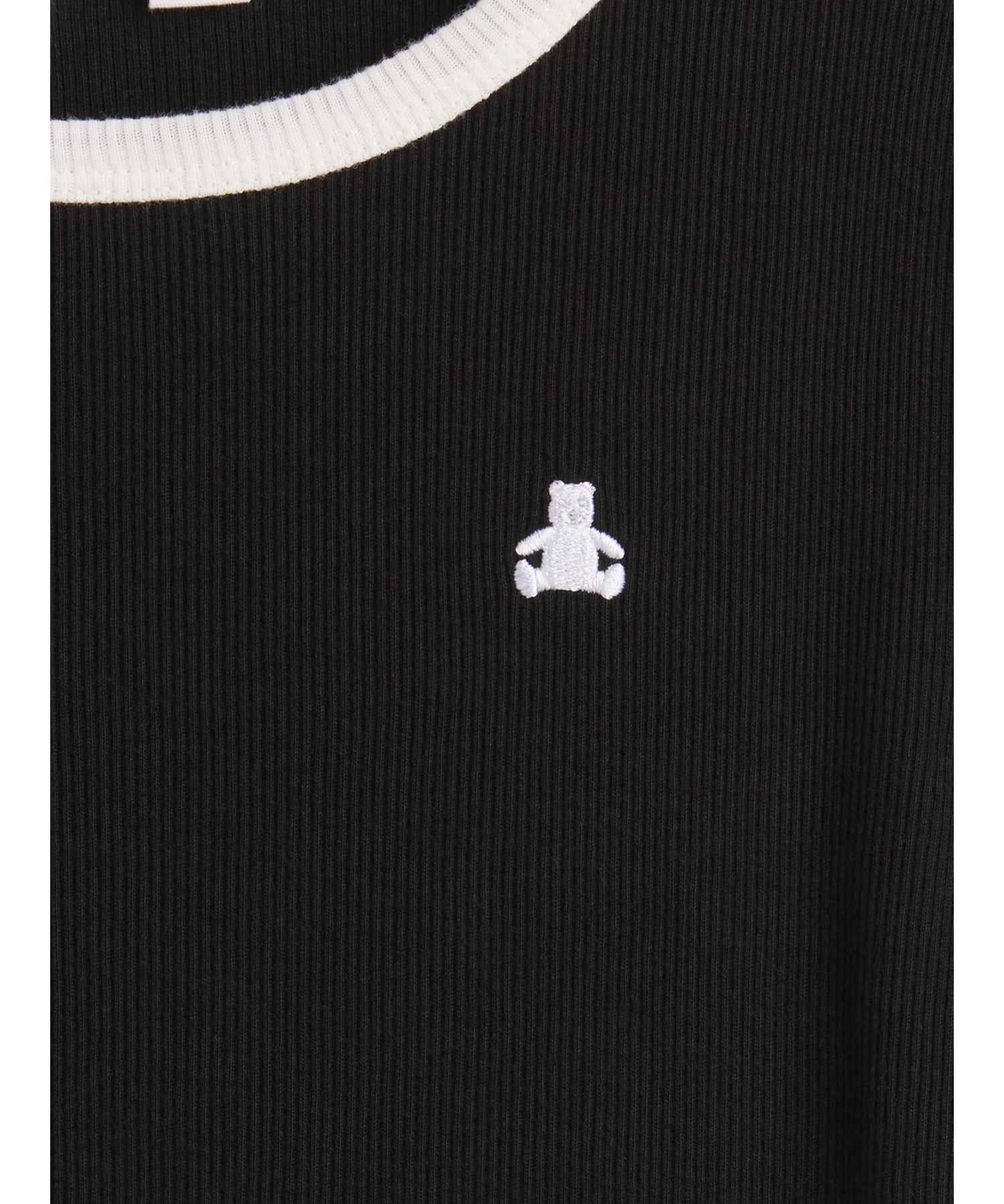 (K) Детская футболка Brannan Bear Rib Ringer GAP, BLACK_22 — фото 4
