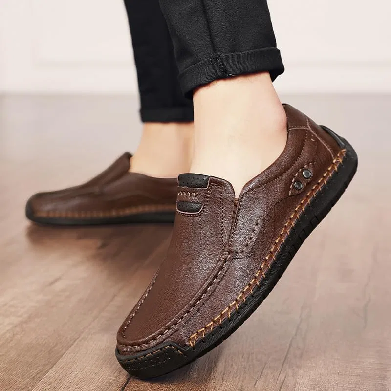 Мокасины мужские из кожи, Loafers, Dark Brown kvdrcs — фото 4