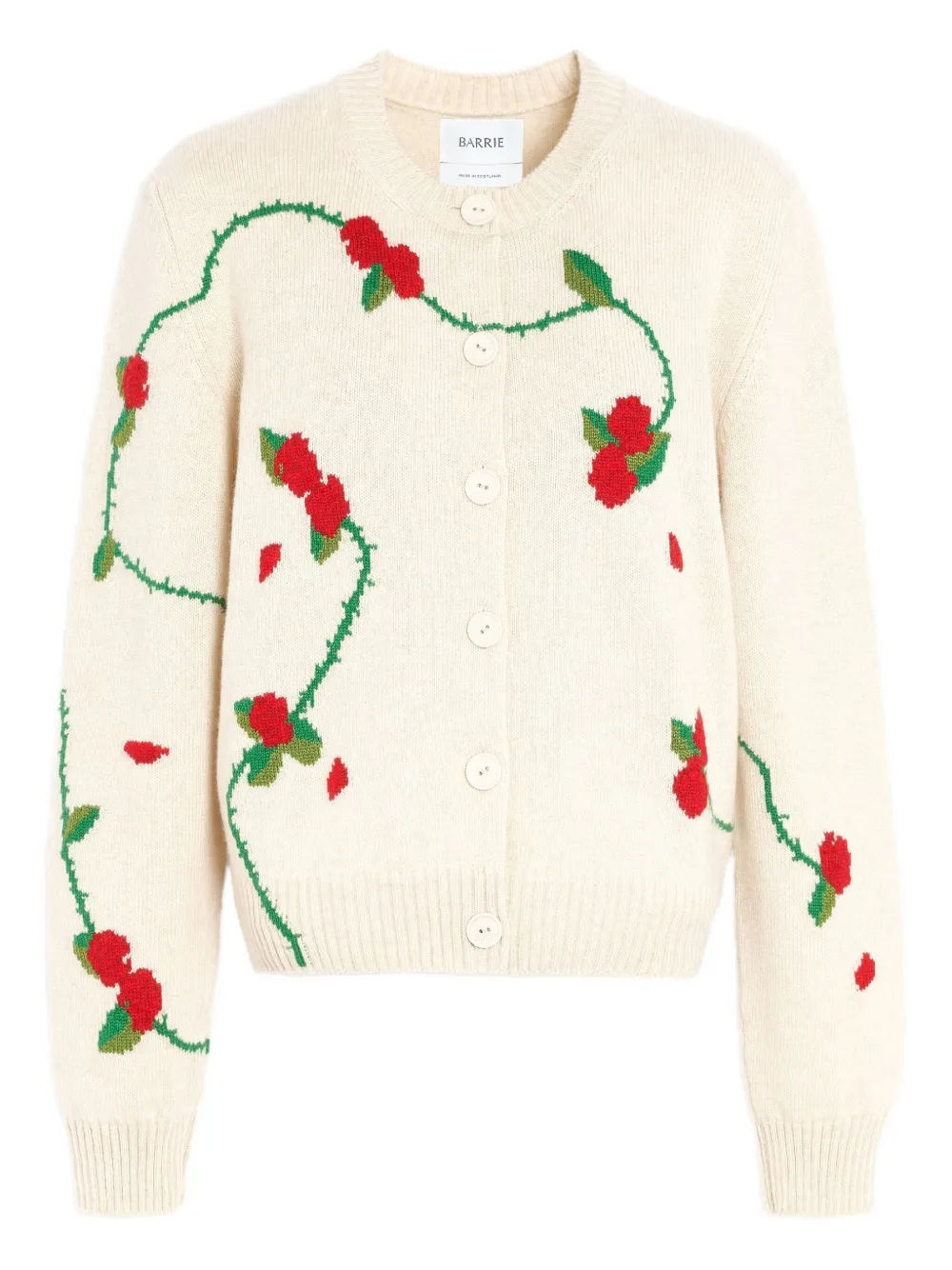 

Кардиган вязки интарсия с цветочным узором Barrie, нейтральный