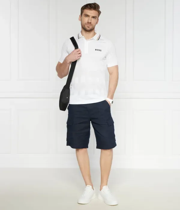 Поло Паттео slim fit Boss Green, белый — фото 2