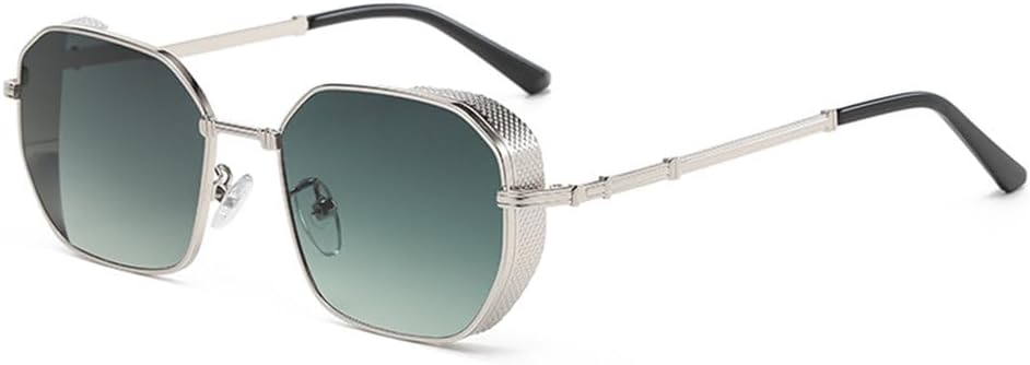 

Солнцезащитные очки LVTFCO, модные, прямоугольные, в стиле ретро, ​​женские, с градиентным металлическим покрытием, классические, с защитой от УФ-излучения UV400, Black Gradient Green