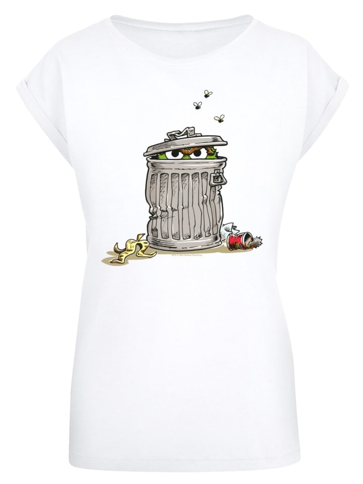 

Футболка F4NT4STIC Extended Shoulder T-Shirt Sesamstraße Oscar Tresh Box, белый