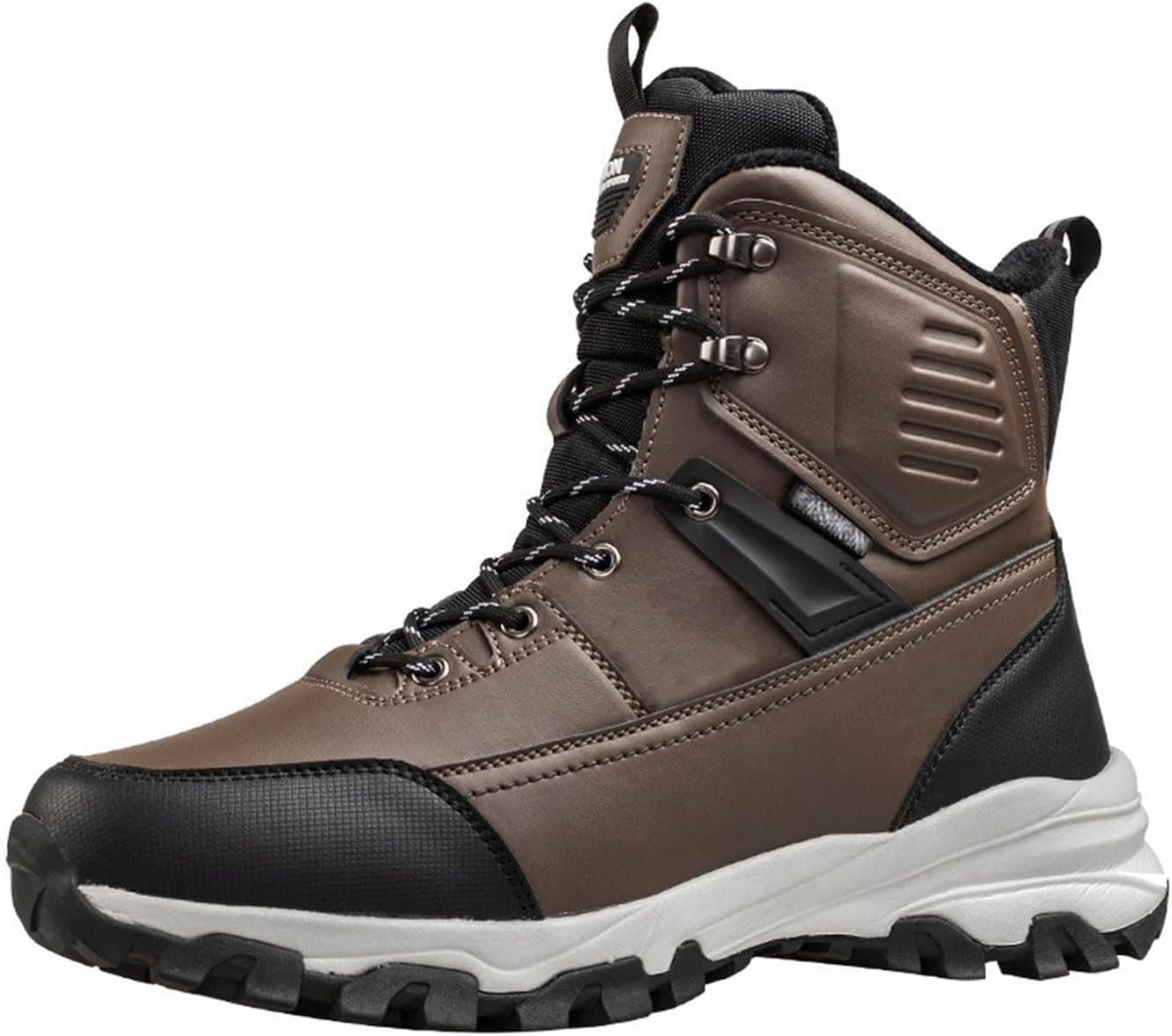 

Мужские зимние ботинки, снежные ботинки с утолщенным мехом, водонепроницаемые, теплые высокие хлопковые ботинки, противоскользящие, для активного отдыха, с шнуровкой, для альпинизма и походов, короткие, размер 45 EU, бежевые Manyubei