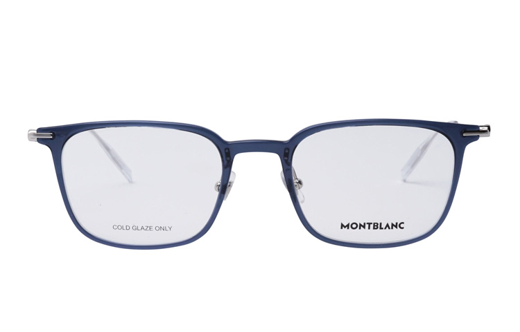 

MONTBLANC Ацетатная металлическая прямоугольная оправа для очков унисекс, Blue